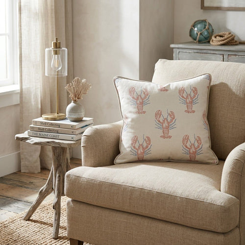 Lobster Repeat Throw Pillow - Hillcroft Home