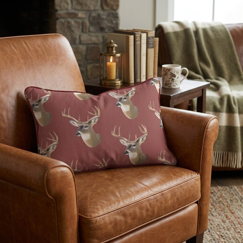 Lodge Whitetails Throw Pillow - Hillcroft Home
