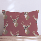 Lodge Whitetails Throw Pillow - Hillcroft Home