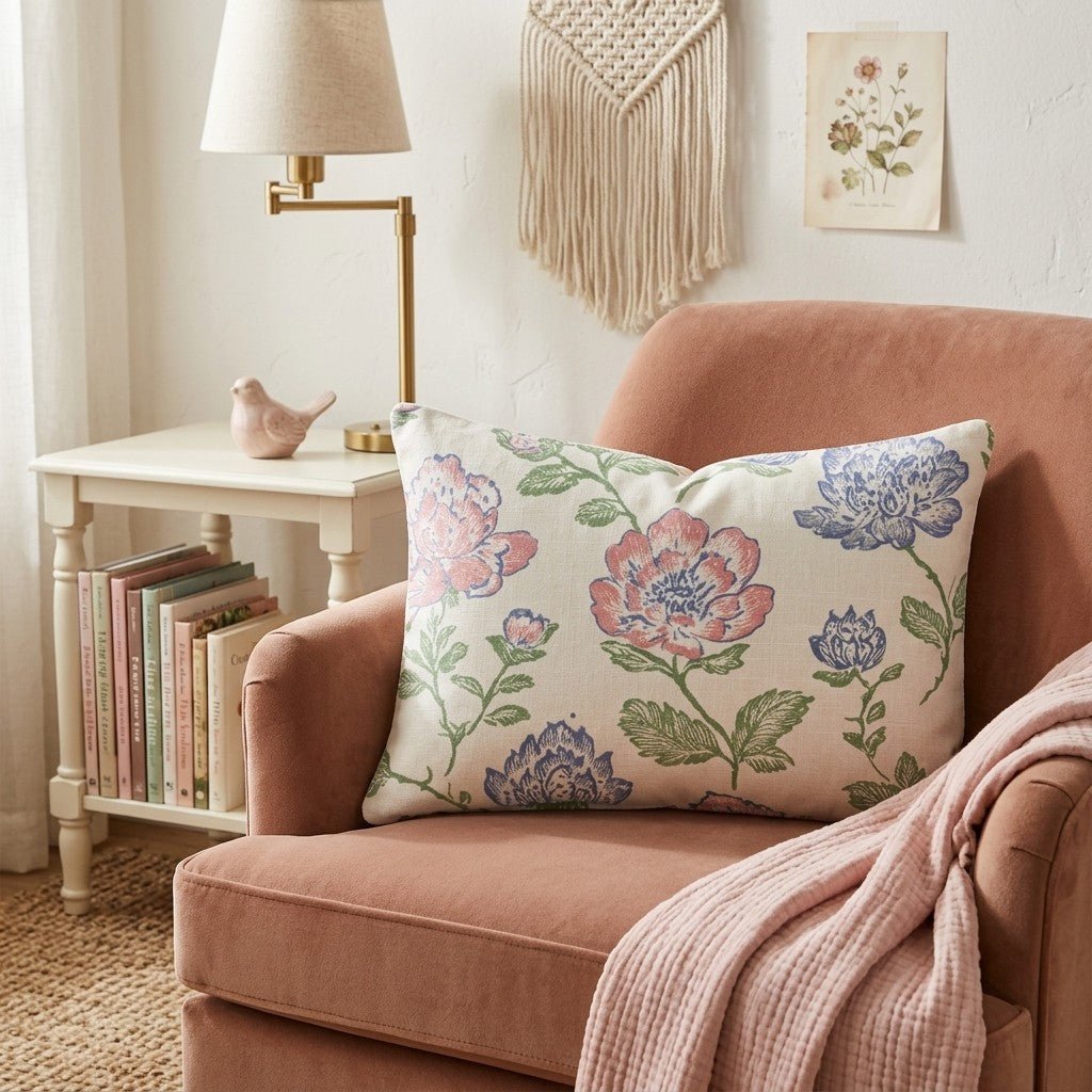 Logan Blossoms Throw Pillow - Hillcroft Home