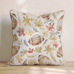Loose Leaves & Footballs Throw Pillow - Hillcroft Home
