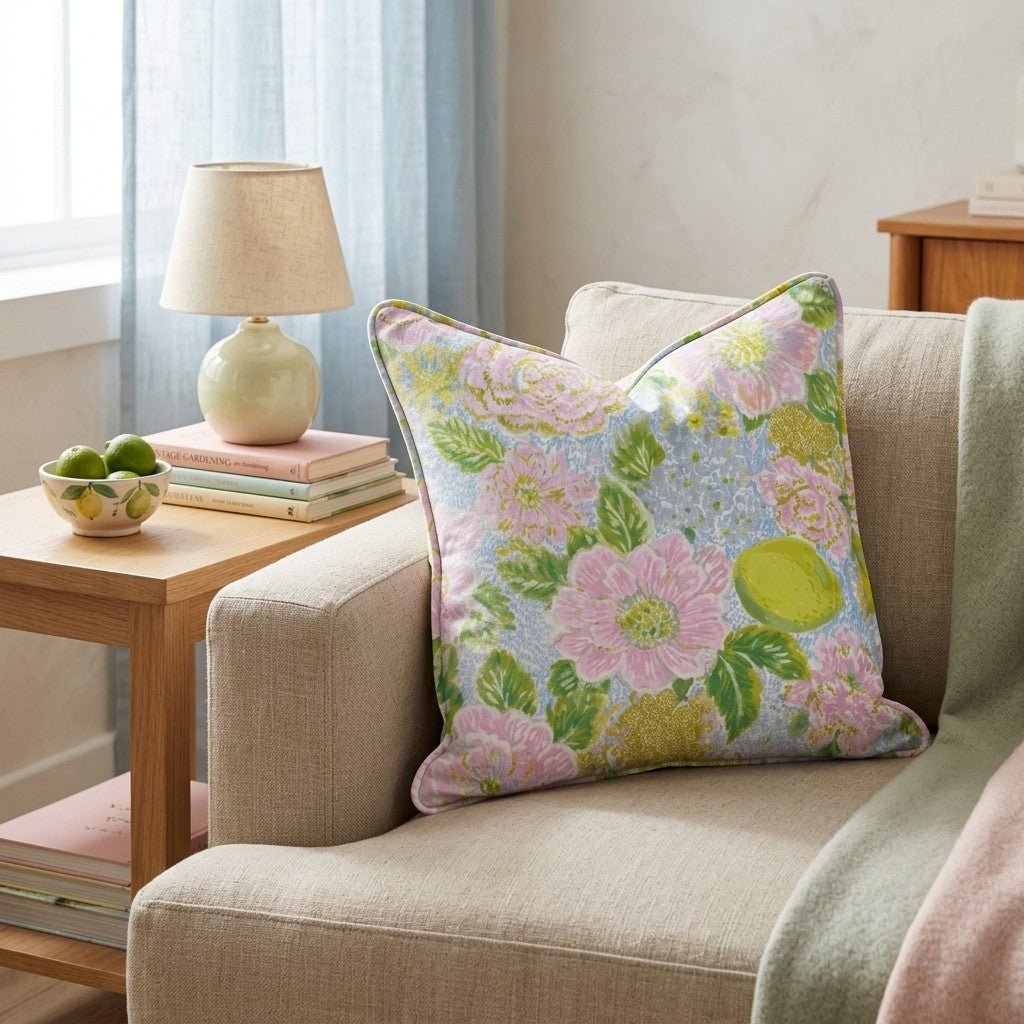 Lou Floral Throw Pillow - Hillcroft Home