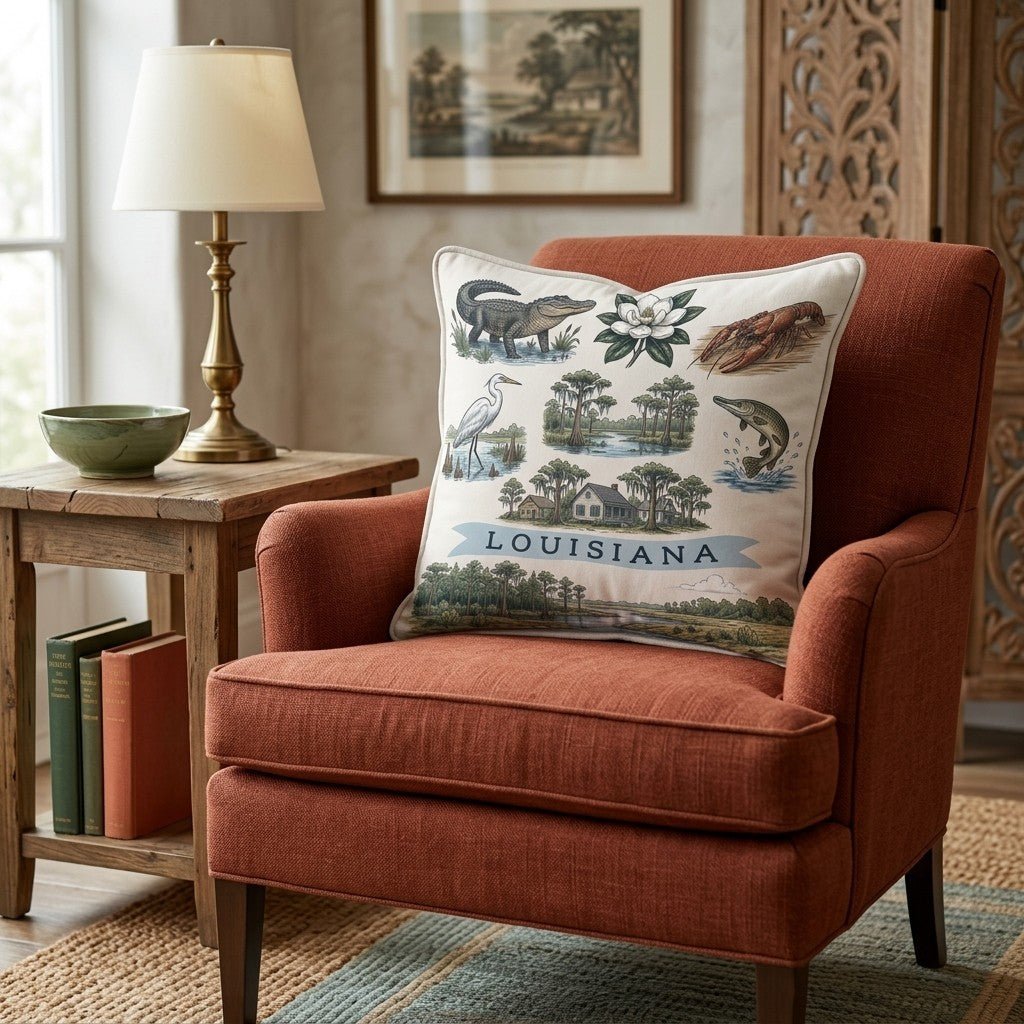 Lousiana Gallery Throw Pillow - Hillcroft Home