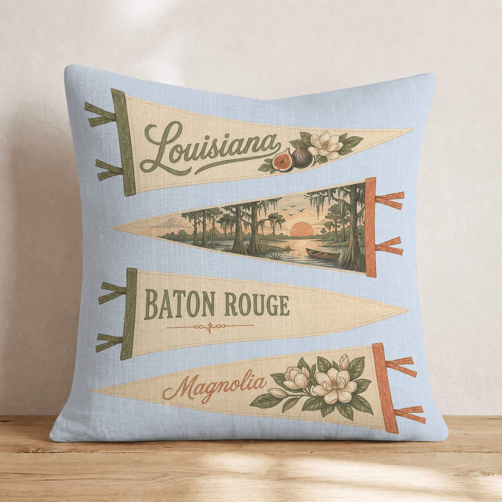 Lousiana Pennant Throw Pillow - Hillcroft Home