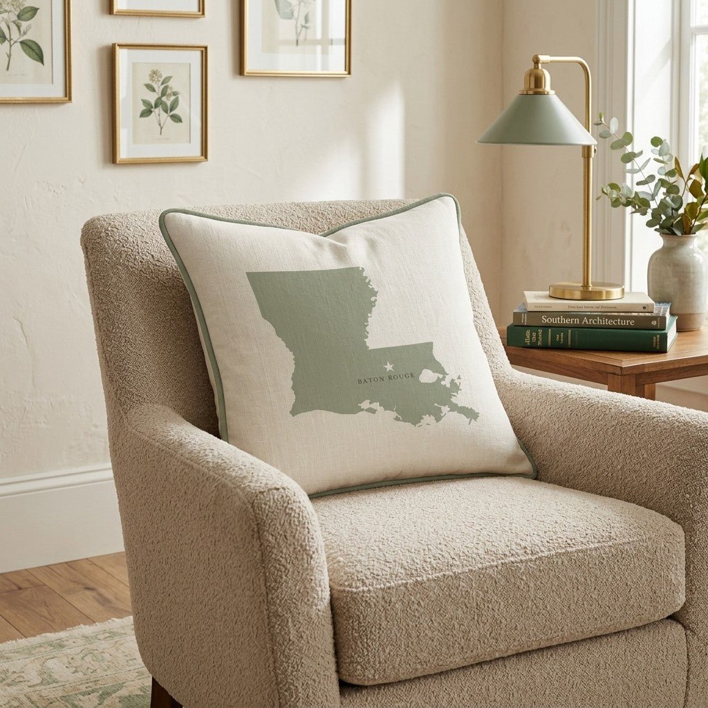 Lousiana State Capital Throw Pillow - Hillcroft Home