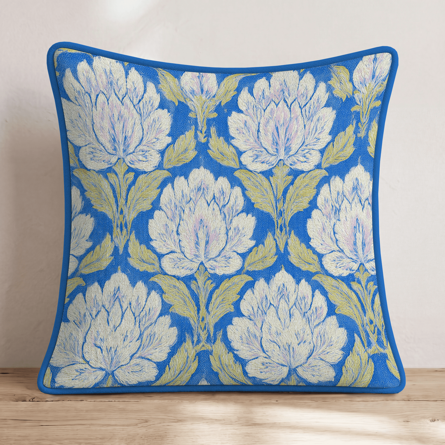 Loutus and Blue Skies Throw Pillow - Hillcroft Home