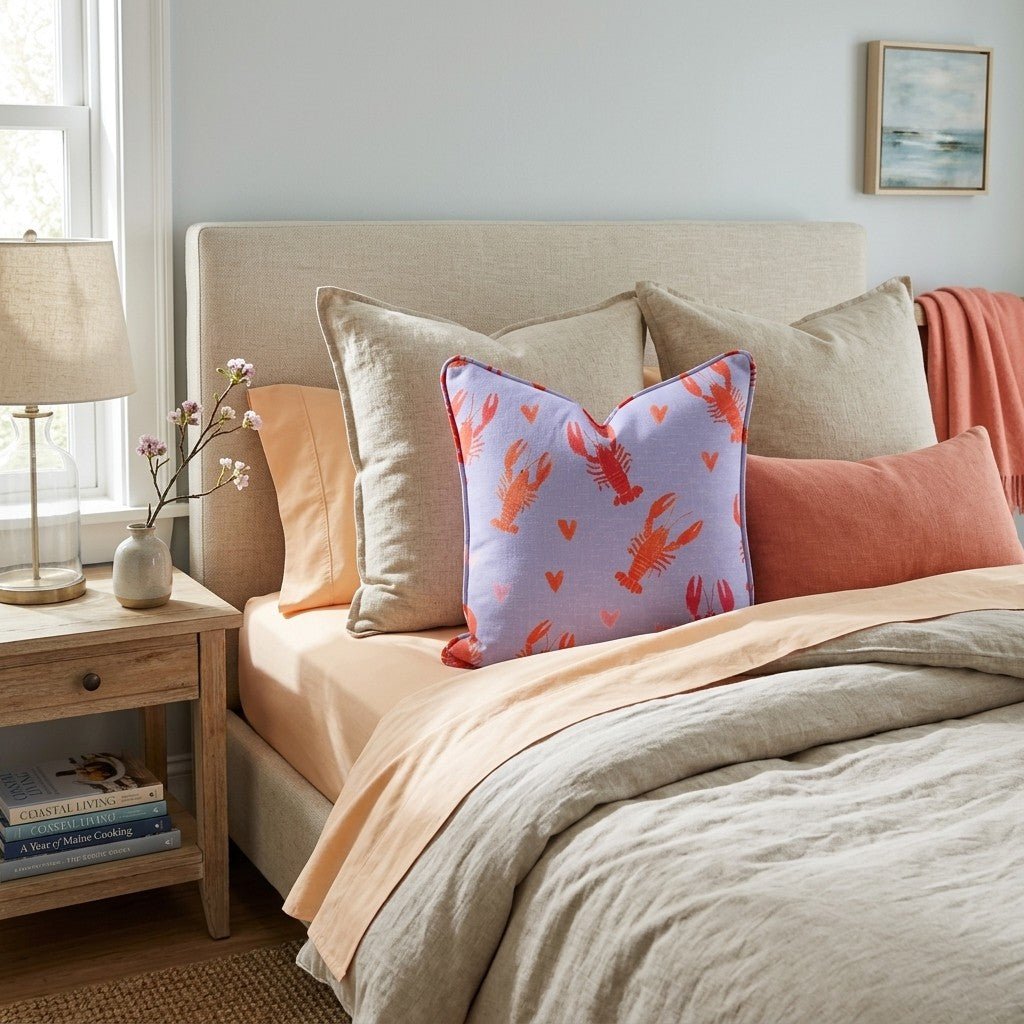 Love Lobsters Throw Pillow - Hillcroft Home