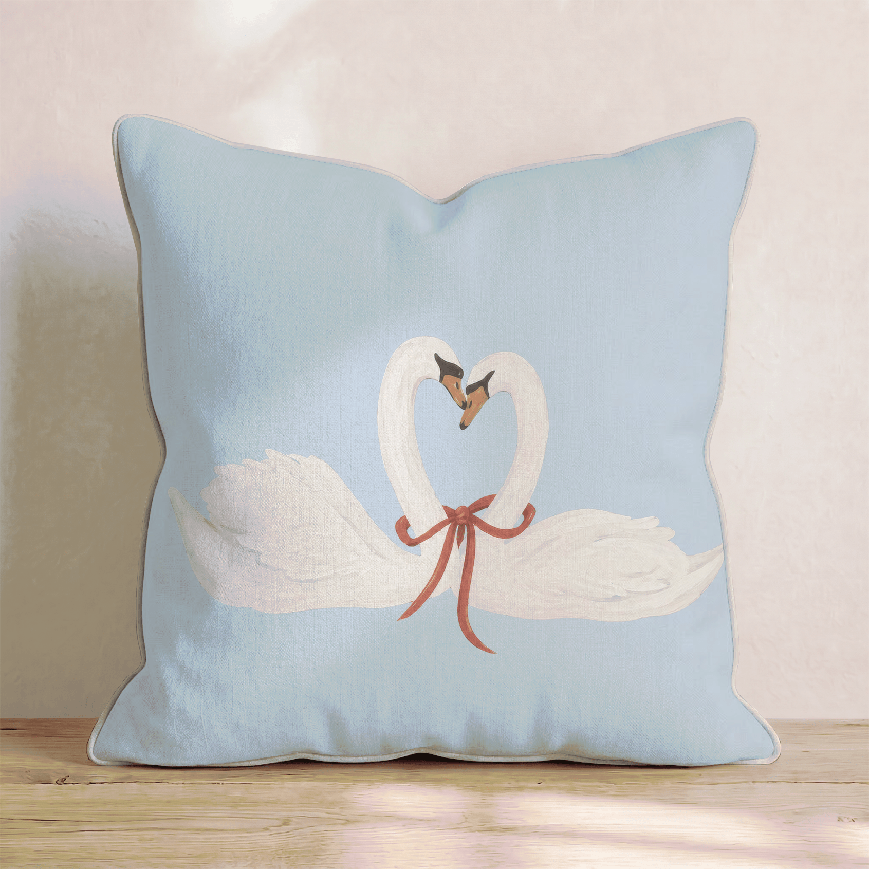 Love Swans Throw Pillow - Hillcroft Home