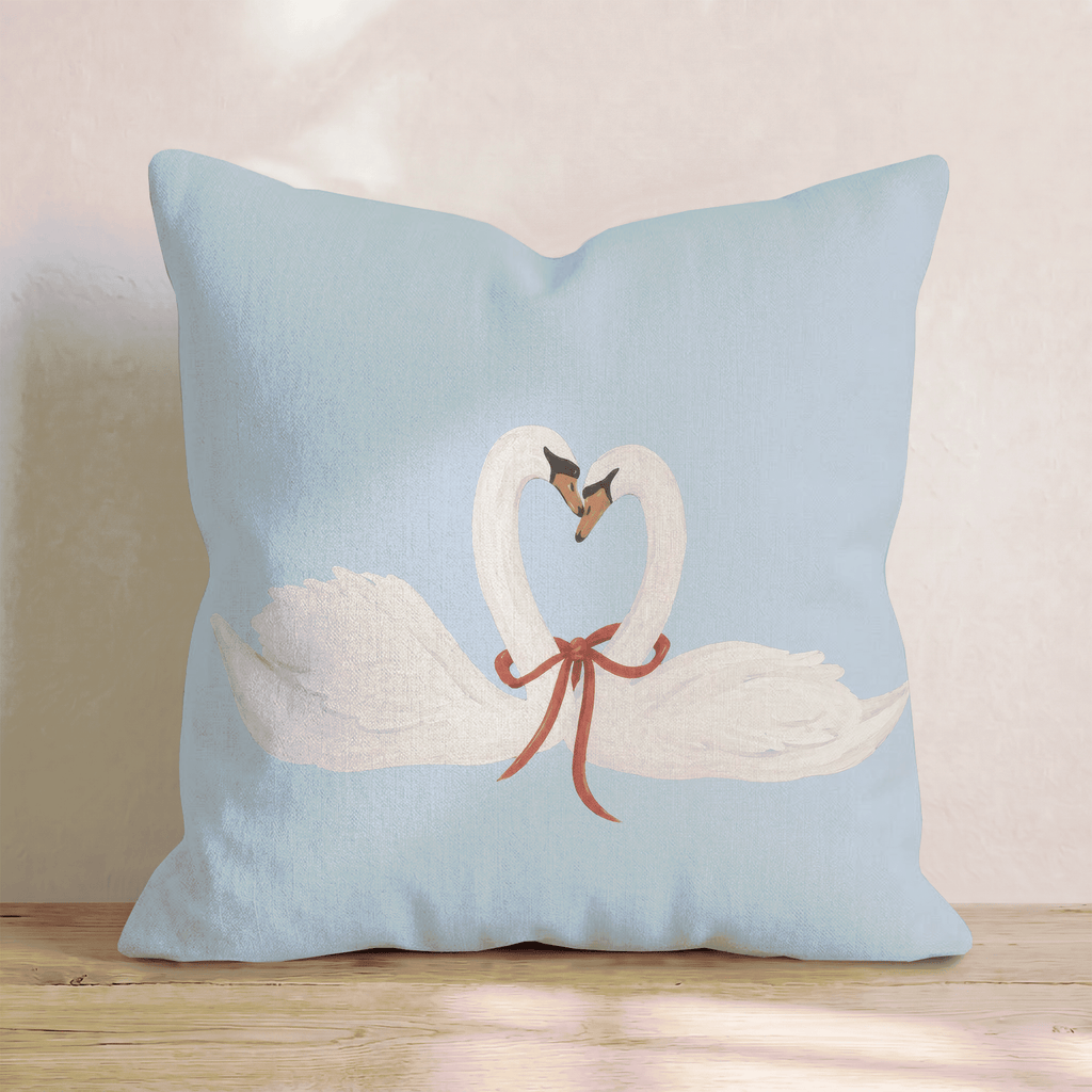 Love Swans Throw Pillow - Hillcroft Home