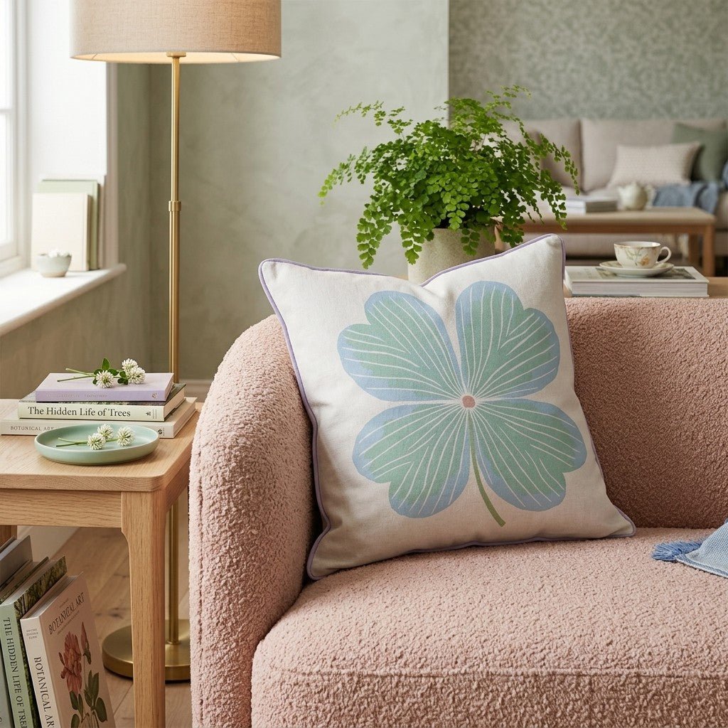 Lucky Clover Bloom Throw Pillow - Hillcroft Home