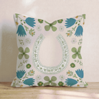 Lucky Horseshoe Line Throw Pillow - Hillcroft Home