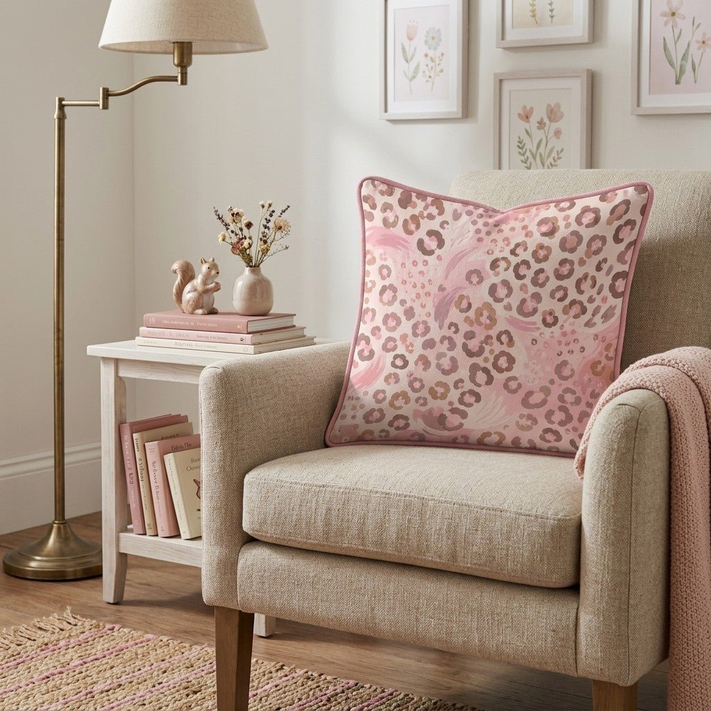 Lucy Leopard Print Throw Pillow - Hillcroft Home