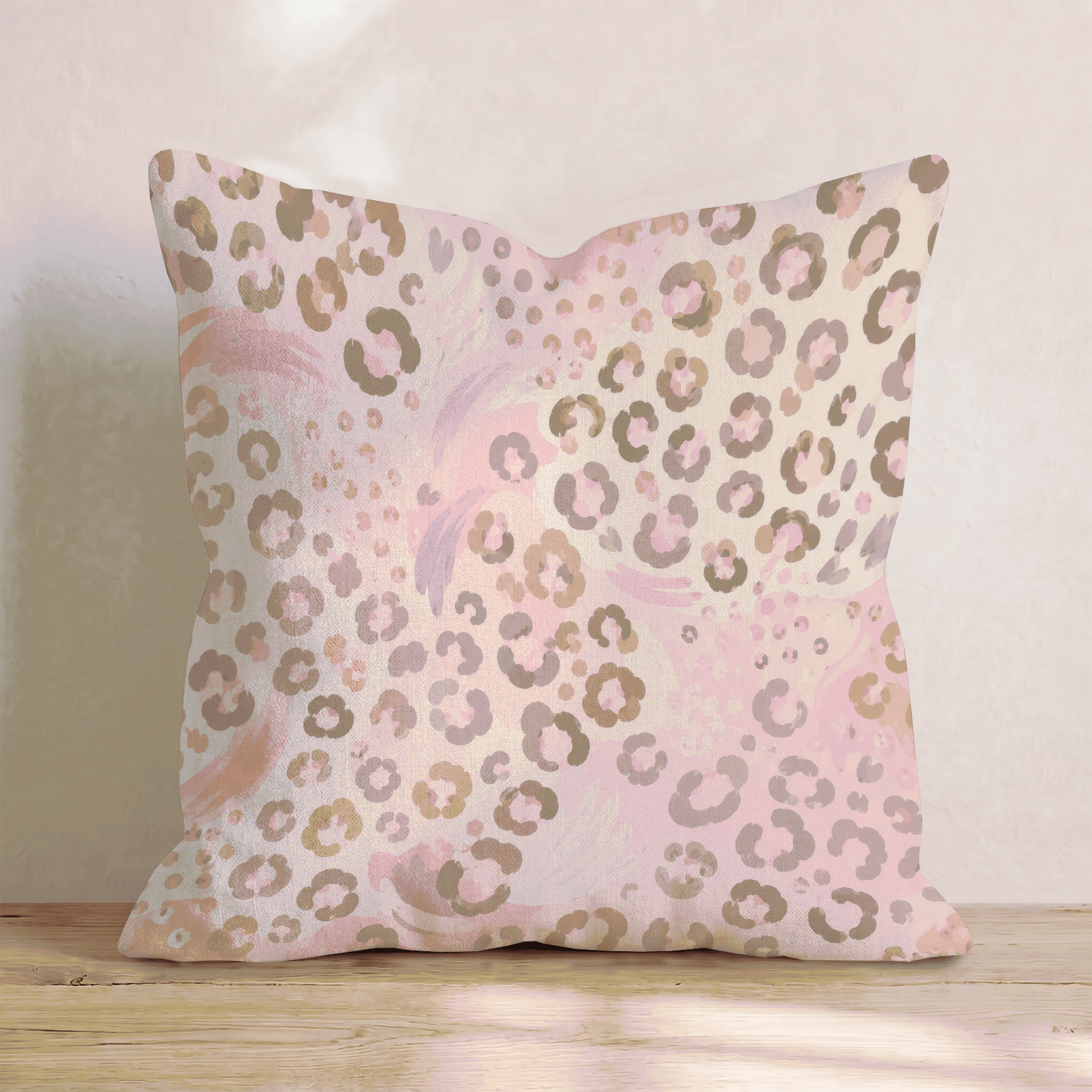 Lucy Leopard Print Throw Pillow - Hillcroft Home