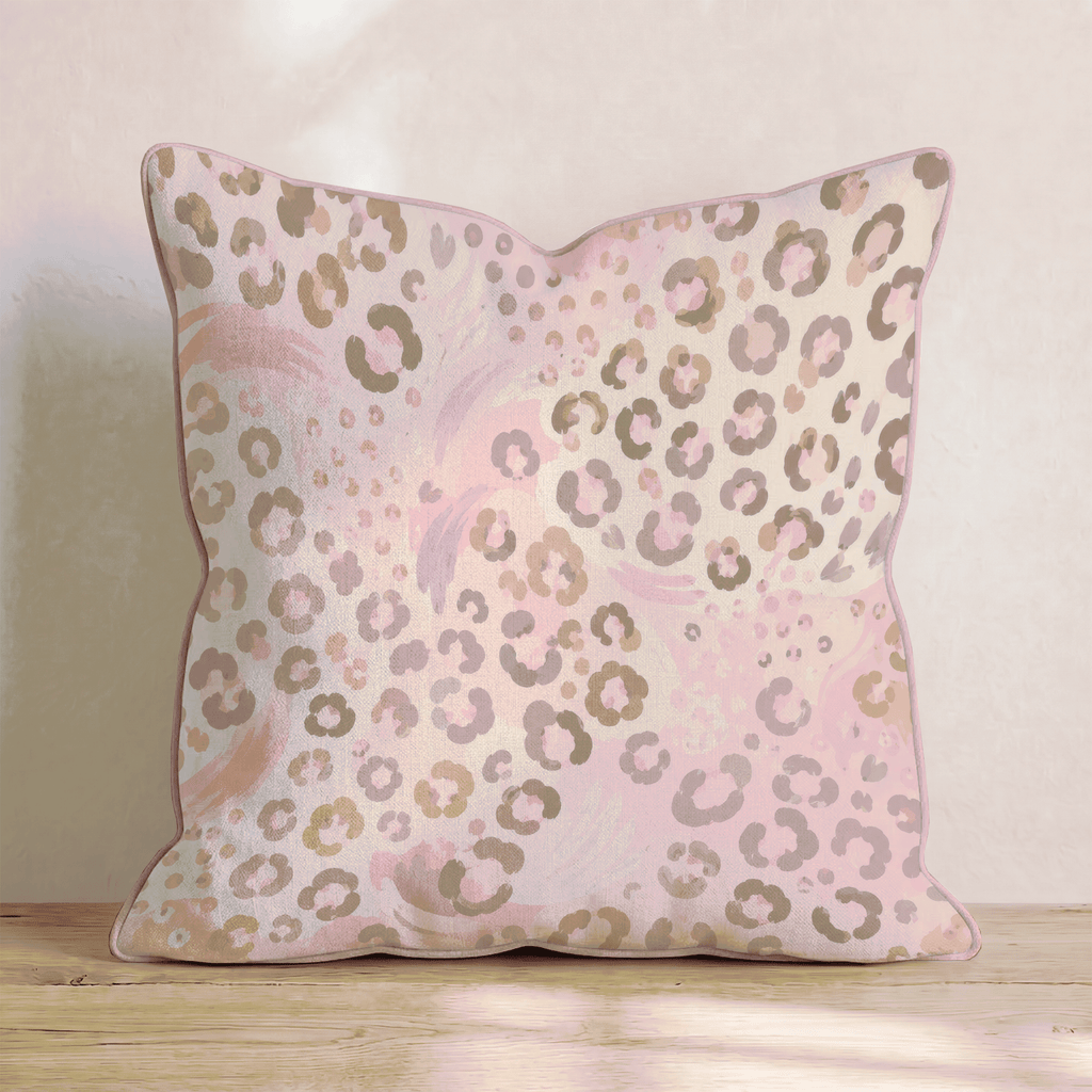 Lucy Leopard Print Throw Pillow - Hillcroft Home