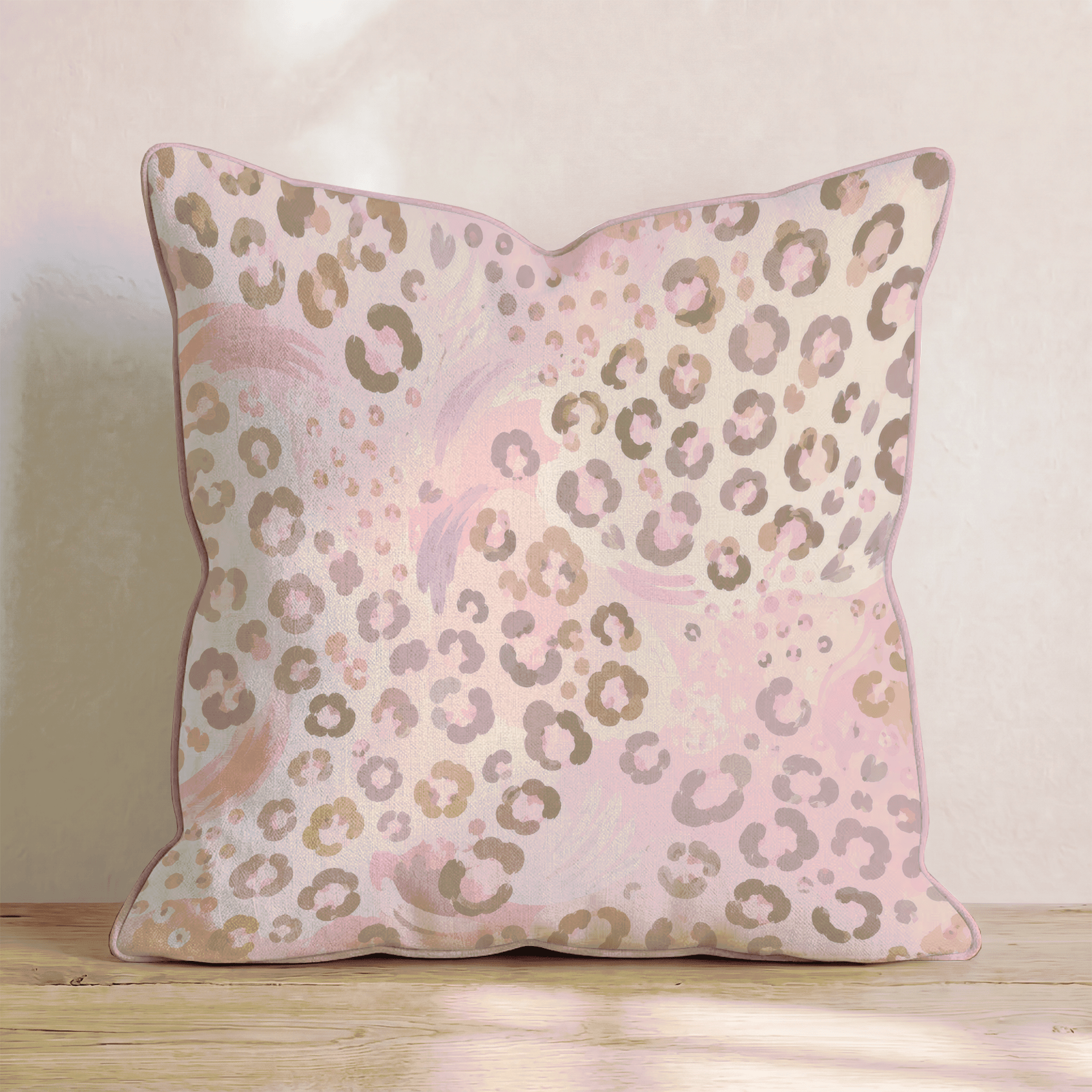 Lucy Leopard Print Throw Pillow - Hillcroft Home