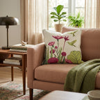 Magenta Hummingbird Bloom Throw Pillow - Hillcroft Home