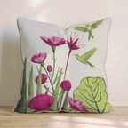 Magenta Hummingbird Bloom Throw Pillow - Hillcroft Home