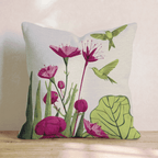 Magenta Hummingbird Bloom Throw Pillow - Hillcroft Home