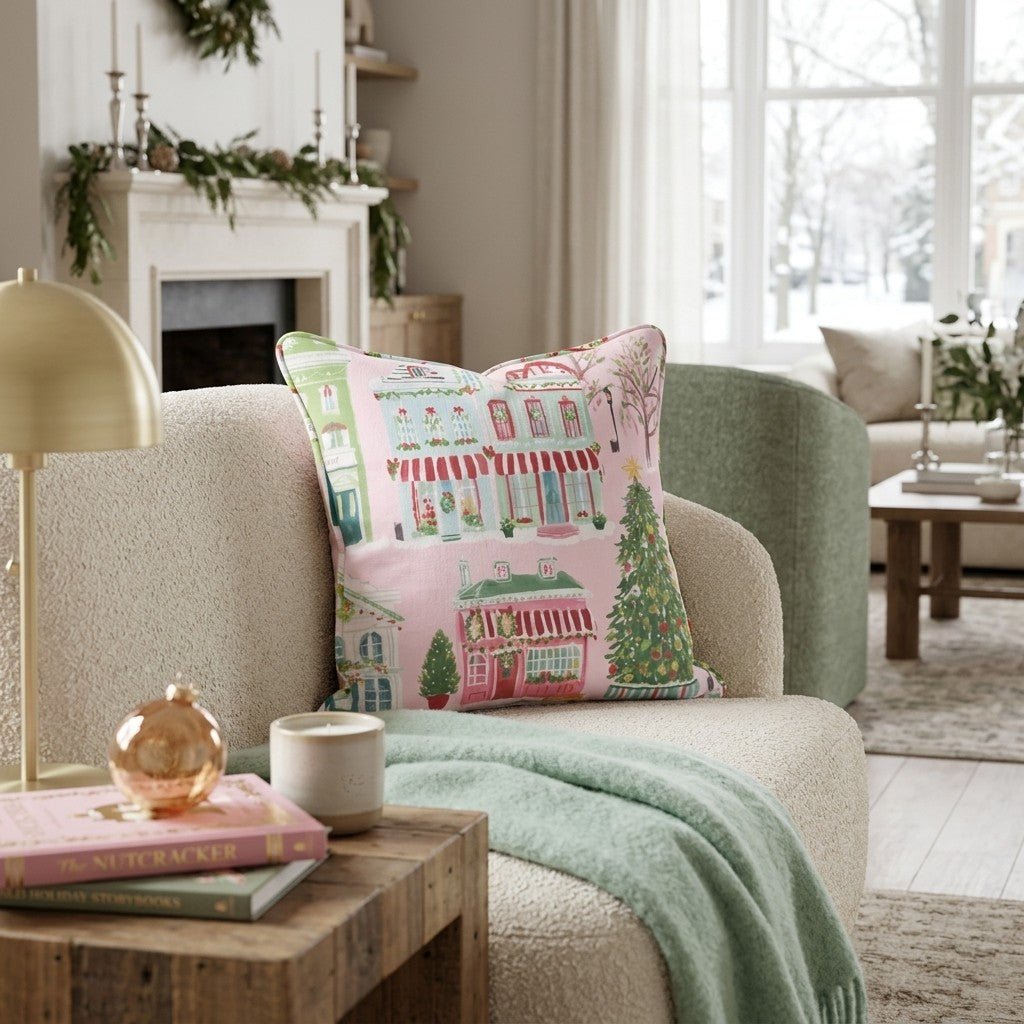Main Street Christmas Throw Pillow - Hillcroft Home