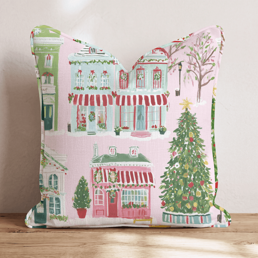 Main Street Christmas Throw Pillow - Hillcroft Home