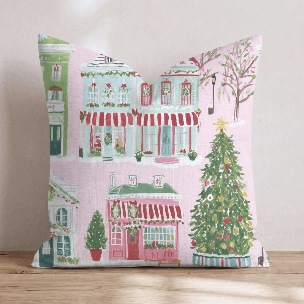 Main Street Christmas Throw Pillow - Hillcroft Home
