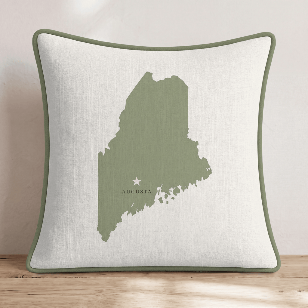 Maine State Capital Throw Pillow - Hillcroft Home