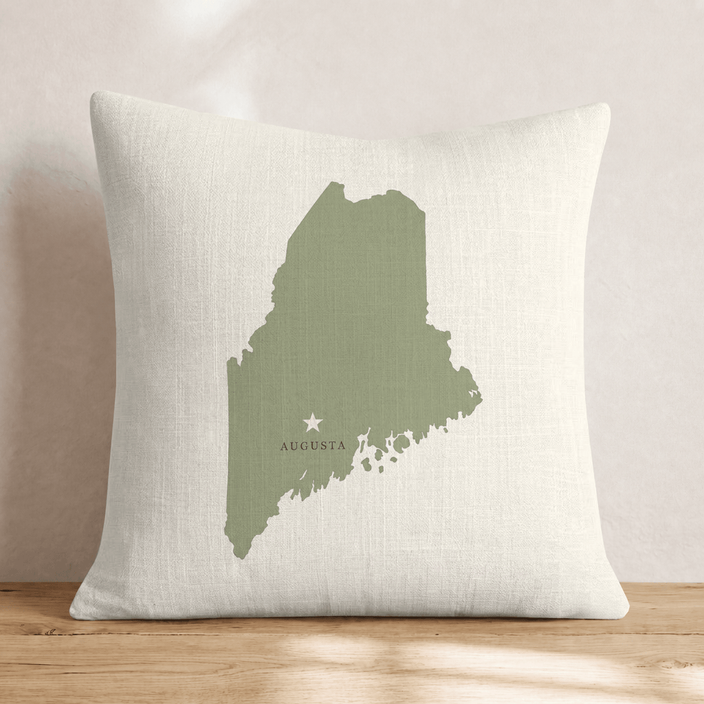 Maine State Capital Throw Pillow - Hillcroft Home