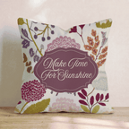 Make Time For Sunshine Throw Pillow - Hillcroft Home