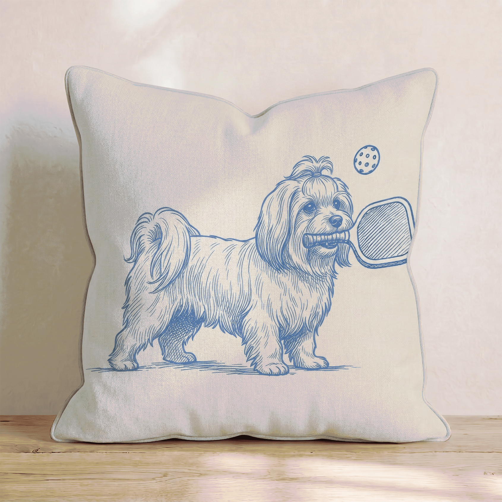 Maltese Pickleball Throw Pillow - Hillcroft Home