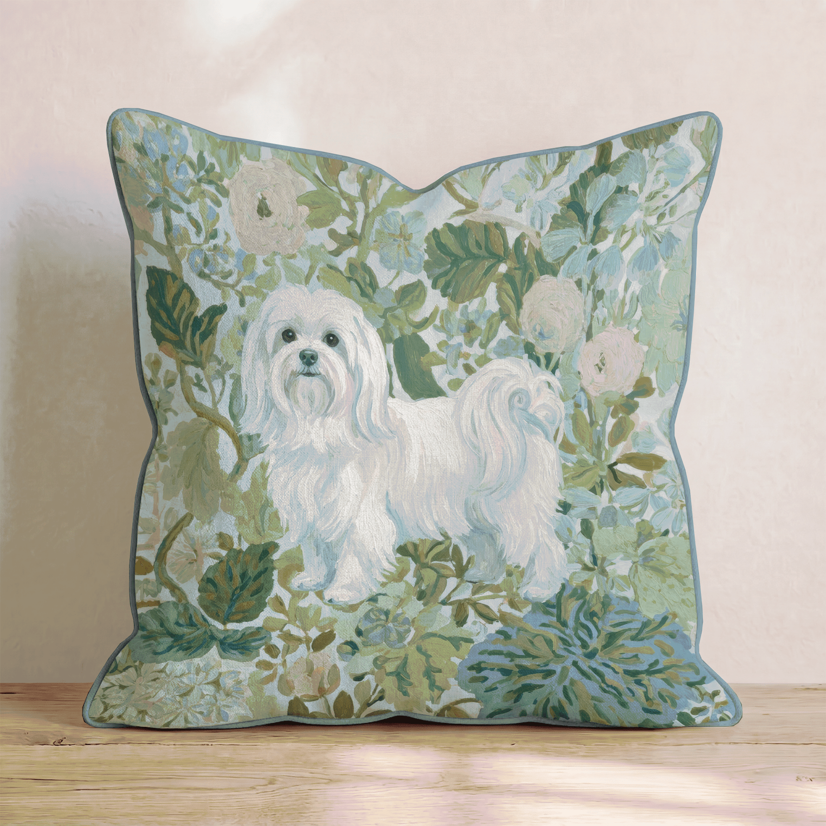 Maltese Power Throw Pillow - Hillcroft Home
