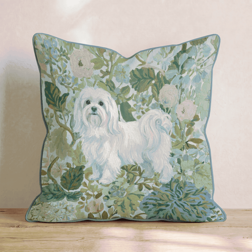 Maltese Power Throw Pillow - Hillcroft Home