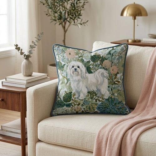 Maltese Power Throw Pillow - Hillcroft Home