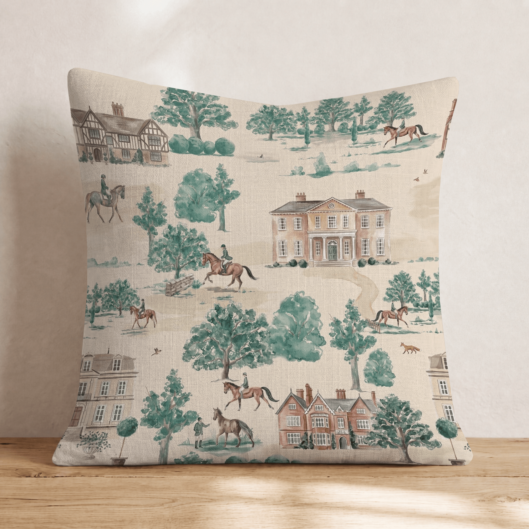 Manor Equines Throw Pillow - Hillcroft Home