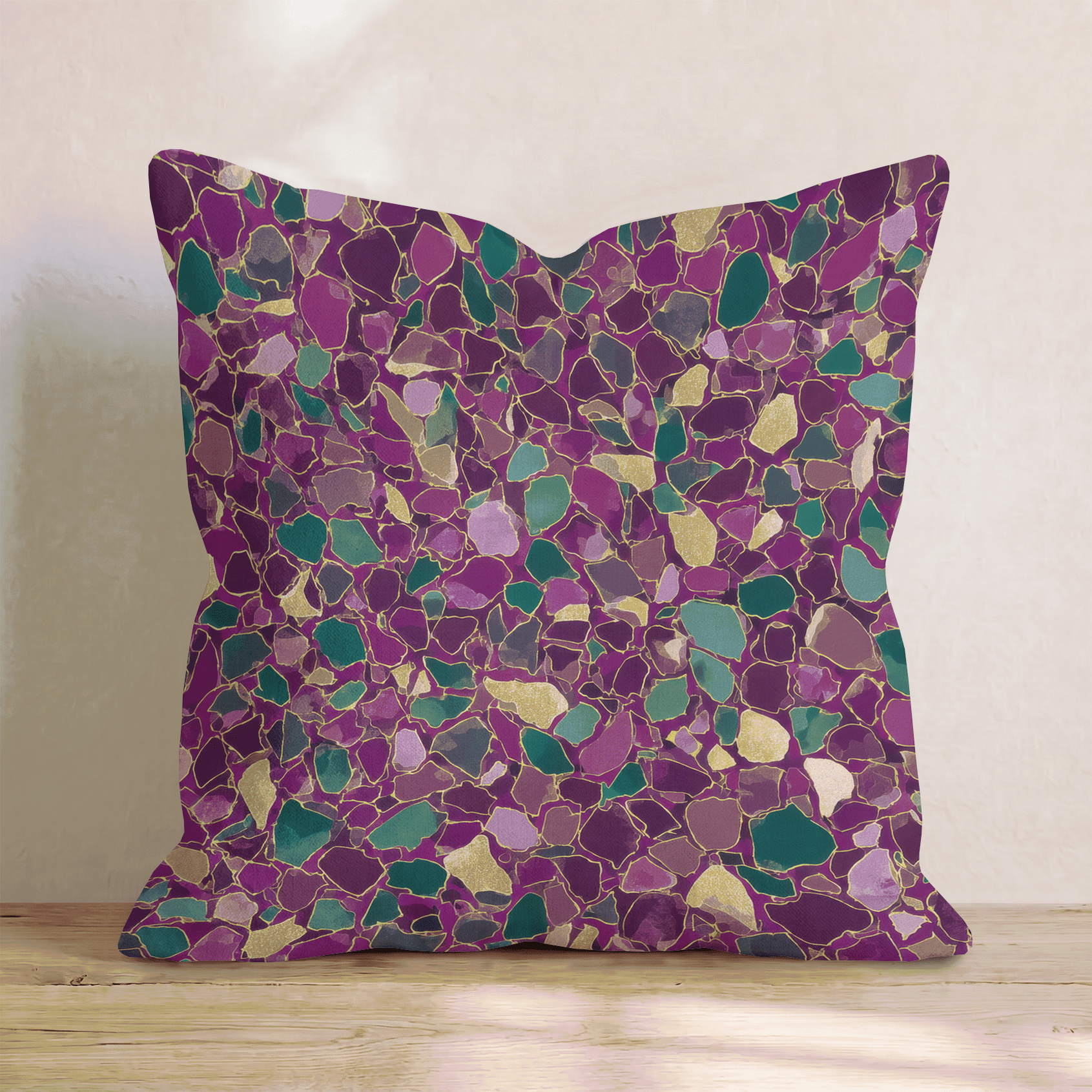 Mardi Tile Throw Pillow - Hillcroft Home