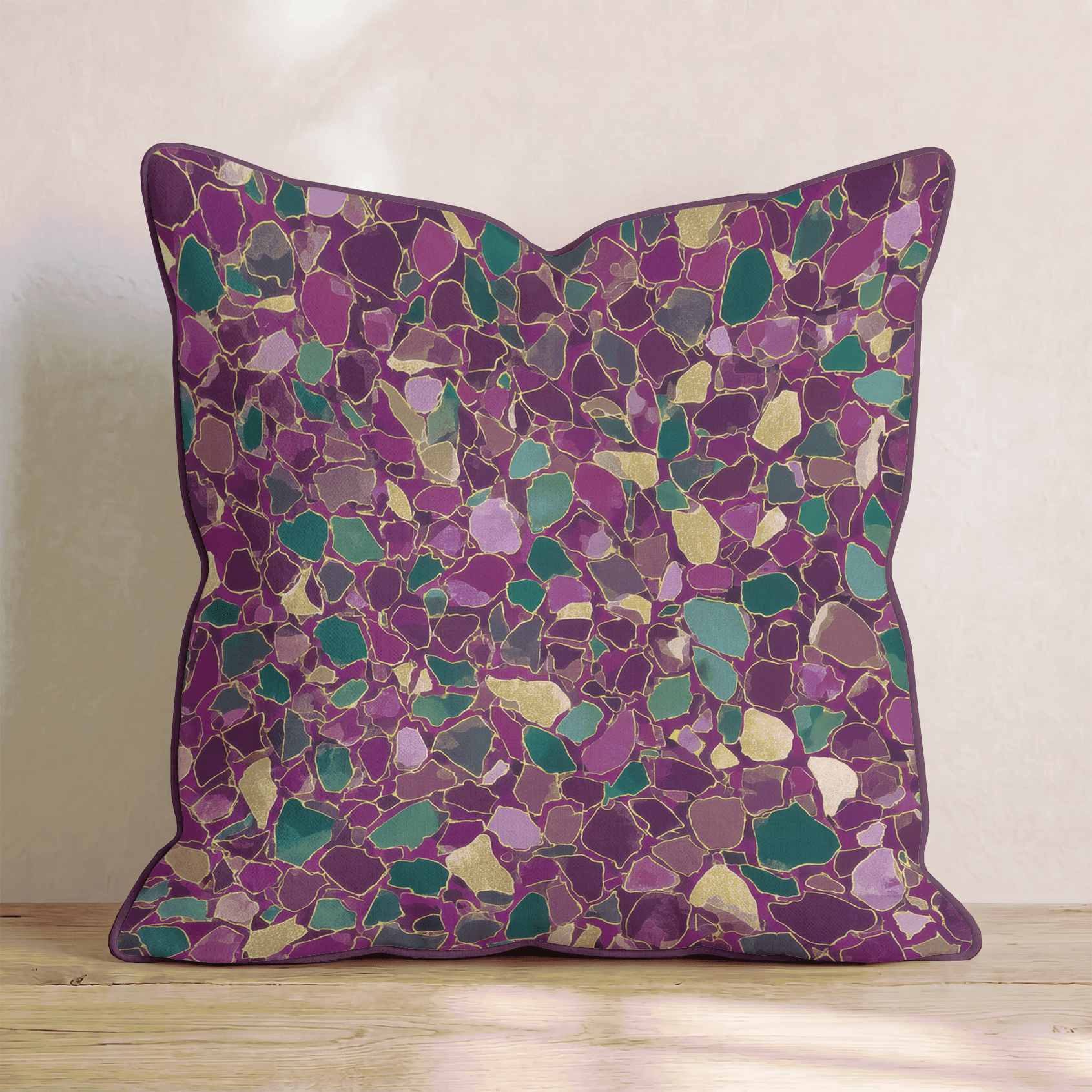 Mardi Tile Throw Pillow - Hillcroft Home