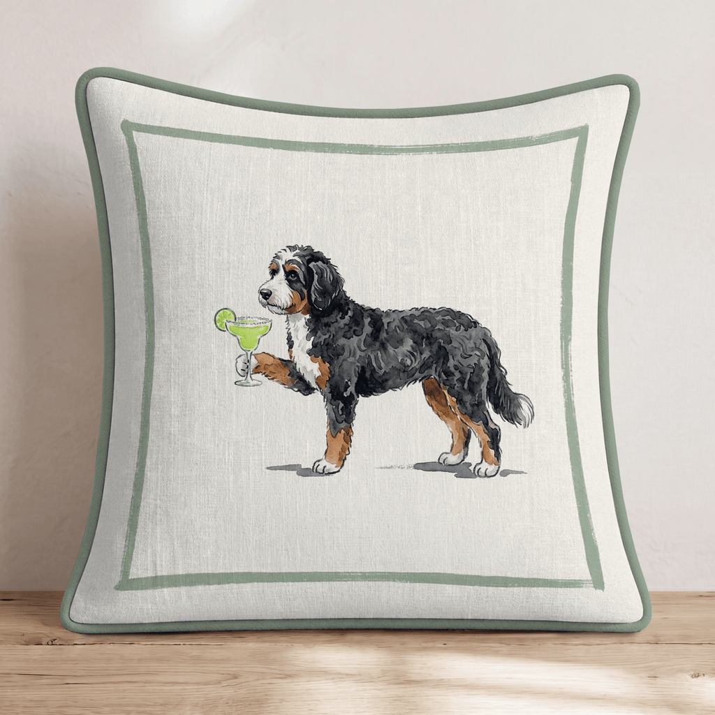 Margarita Bernedoodle Throw Pillow - Hillcroft Home