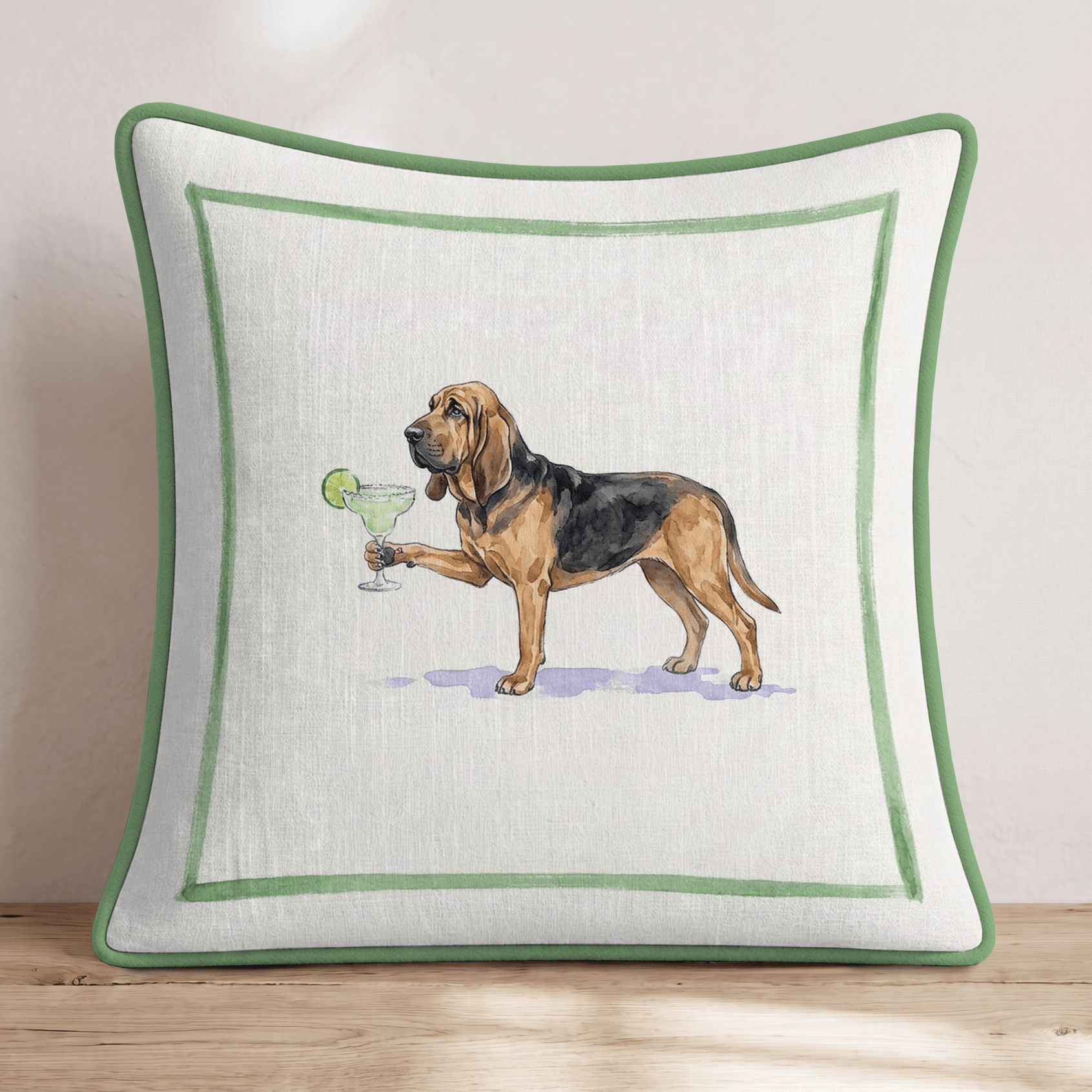 Margarita Bloodhound Throw Pillow - Hillcroft Home