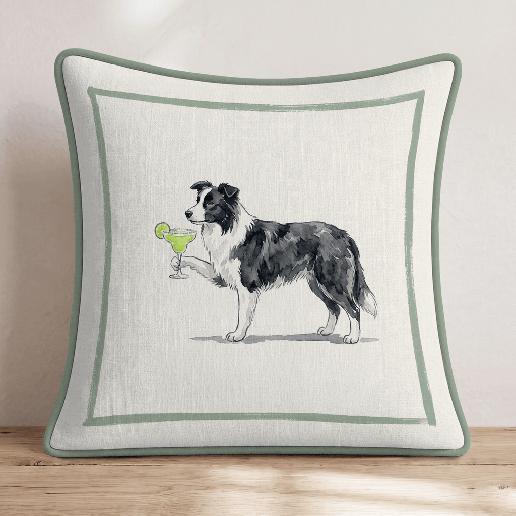 Margarita Border Collie Throw Pillow - Hillcroft Home