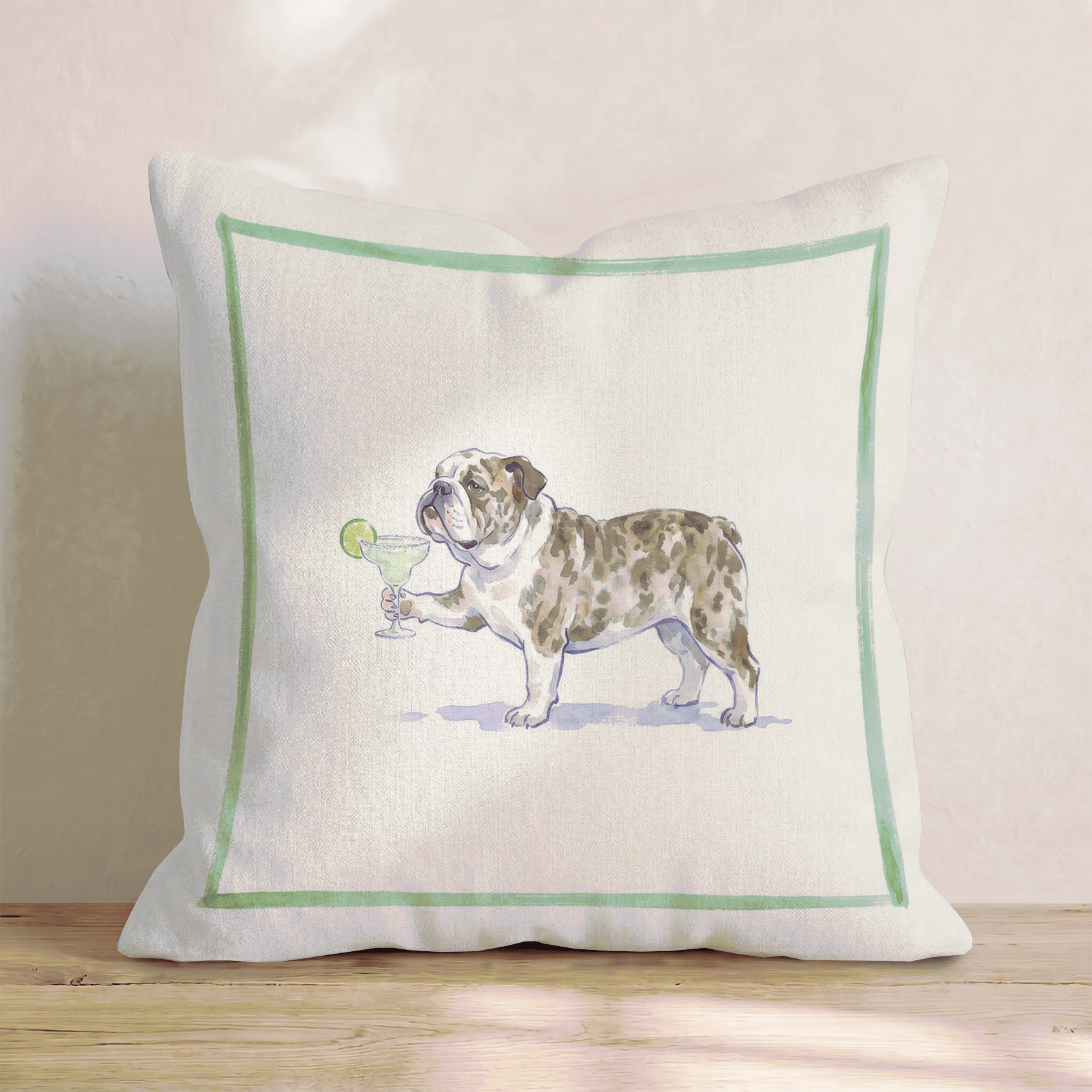 Margarita Bulldog Throw Pillow - Hillcroft Home