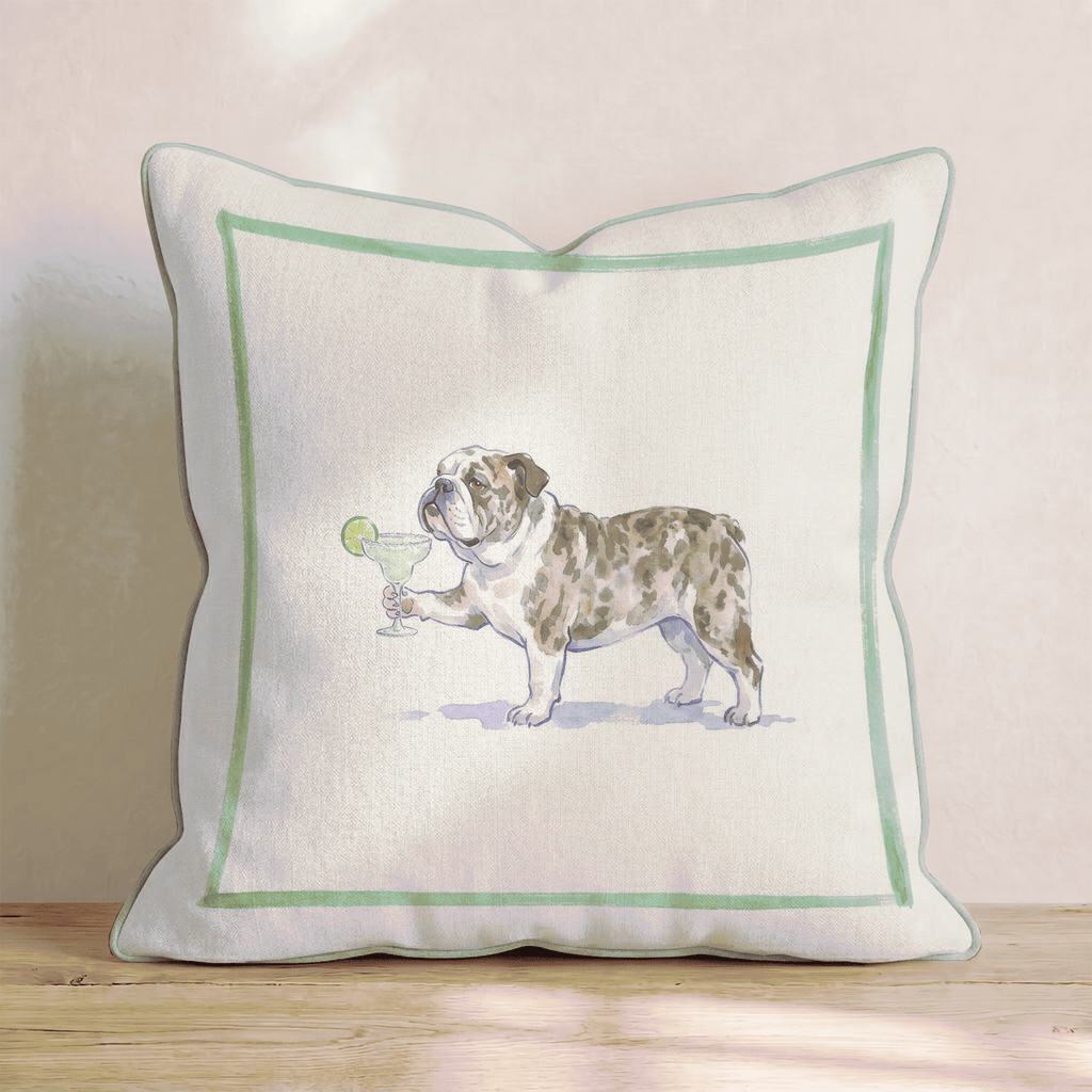 Margarita Bulldog Throw Pillow - Hillcroft Home