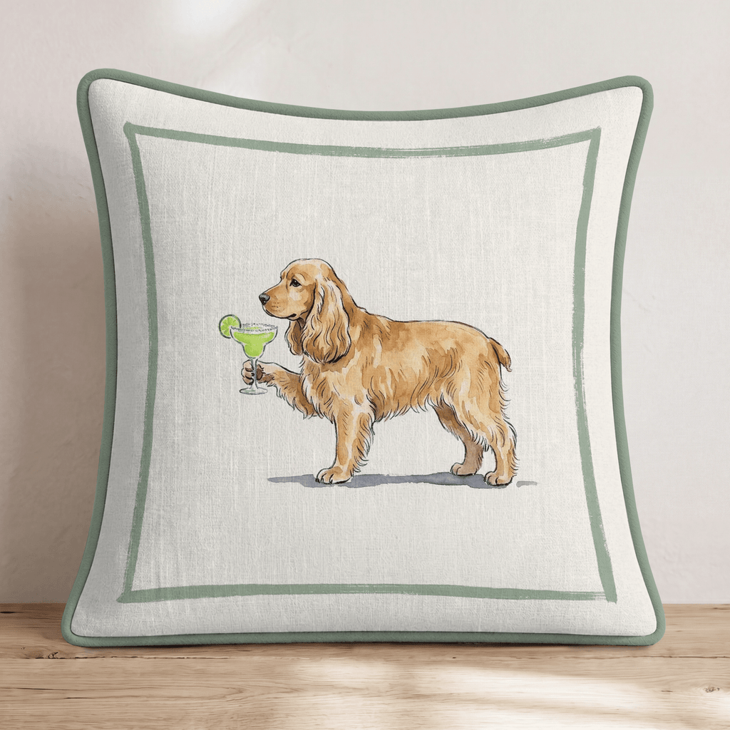 Margarita Cocker Spaniel Throw Pillow - Hillcroft Home