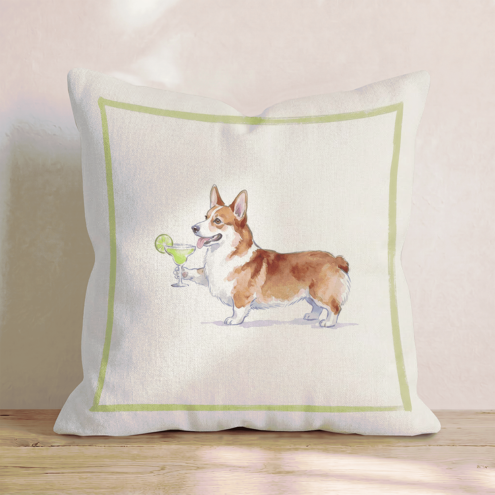 Margarita Corgi Throw Pillow - Hillcroft Home