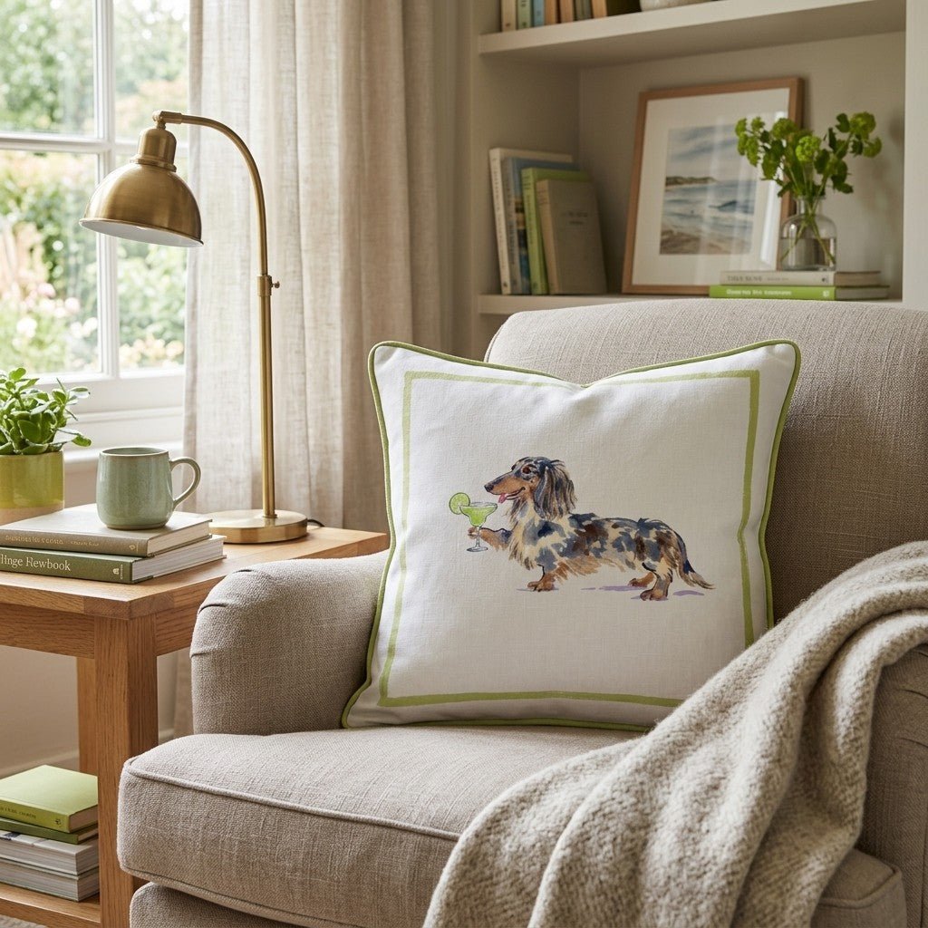 Margarita Dachshund Throw Pillow - Hillcroft Home
