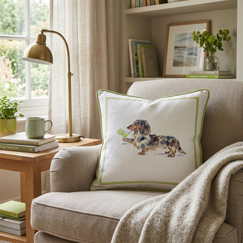 Margarita Dachshund Throw Pillow - Hillcroft Home