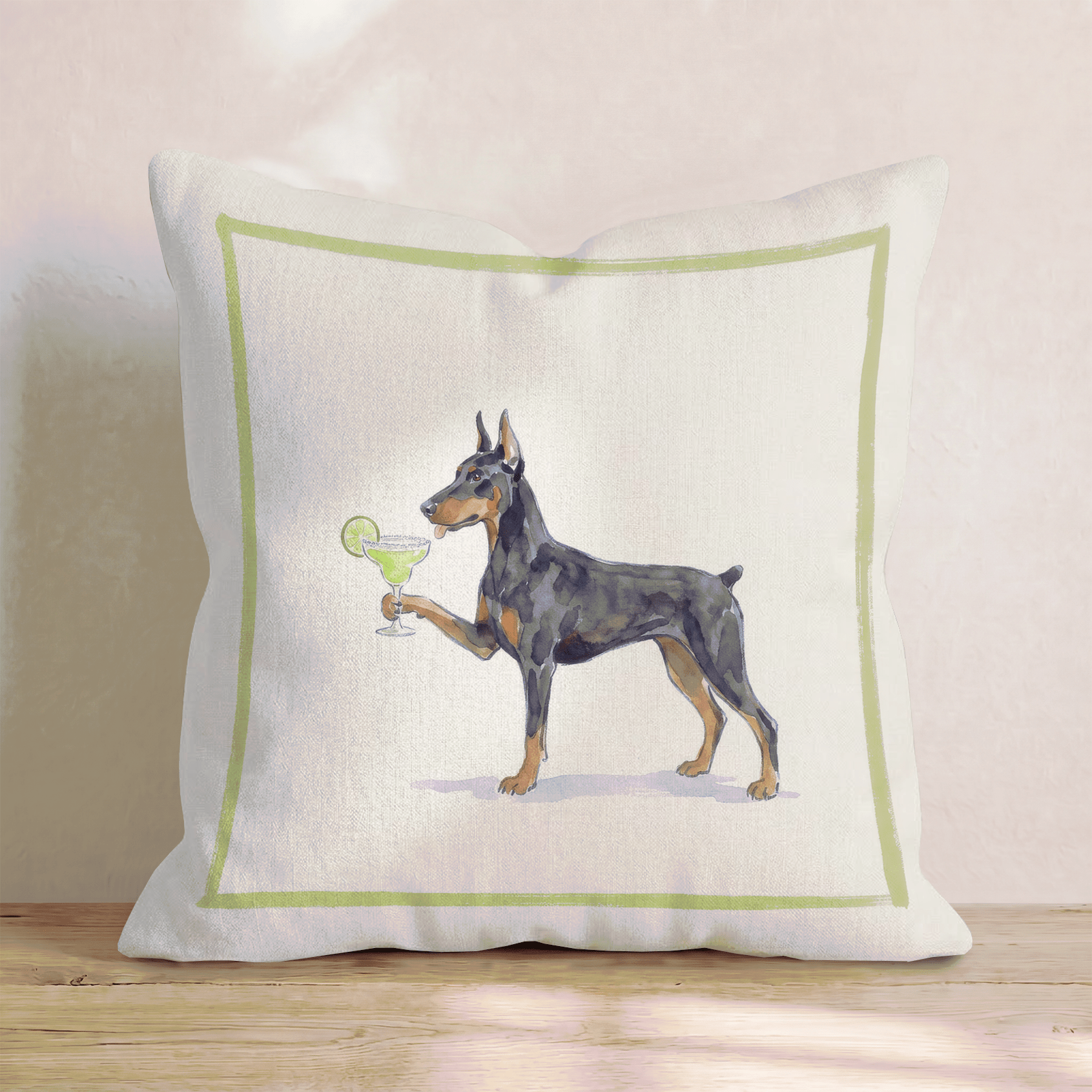 Margarita Doberman Throw Pillow - Hillcroft Home