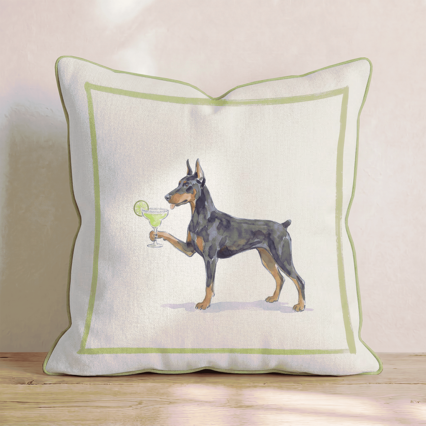 Margarita Doberman Throw Pillow - Hillcroft Home