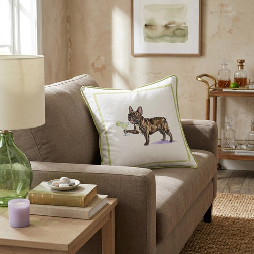 Margarita French Bulldog Throw Pillow - Hillcroft Home