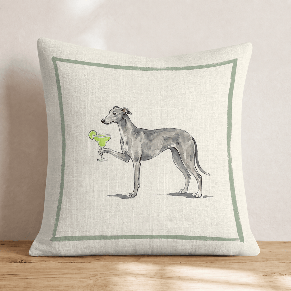 Margarita Greyhound Throw Pillow - Hillcroft Home