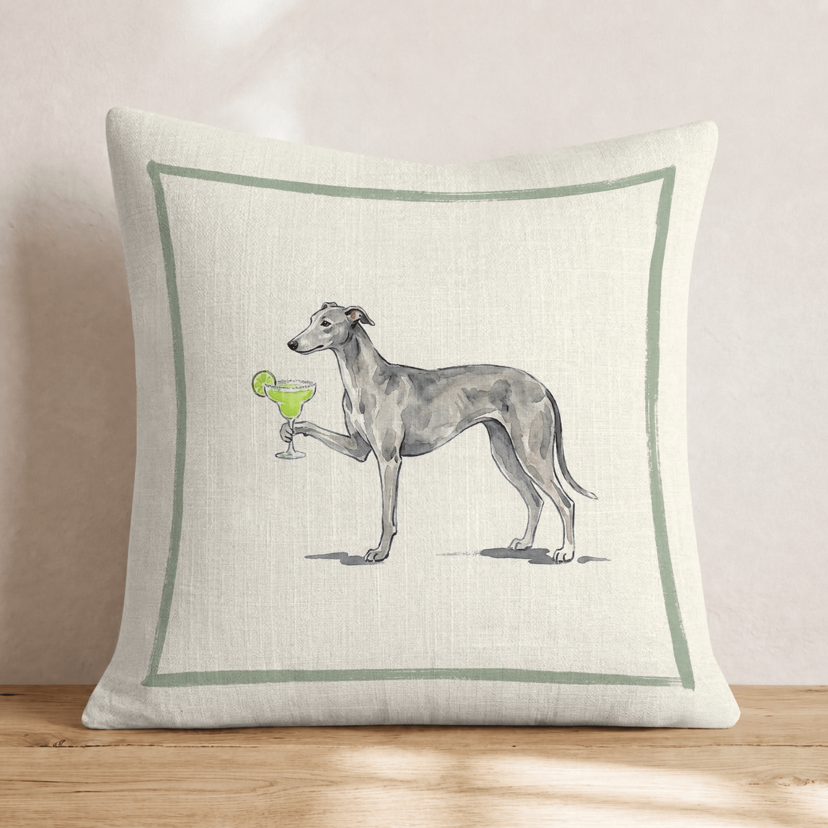 Margarita Greyhound Throw Pillow - Hillcroft Home