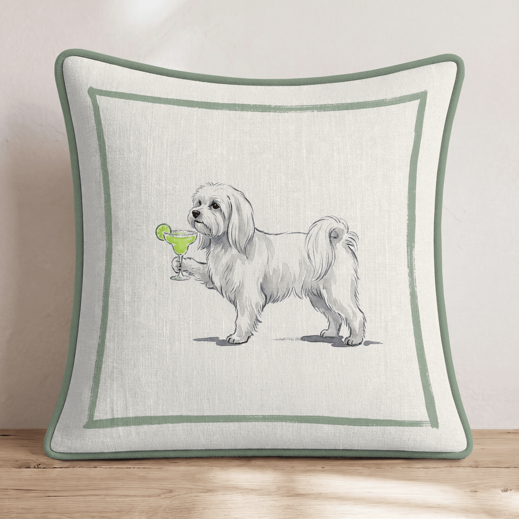 Margarita Maltese Throw Pillow - Hillcroft Home